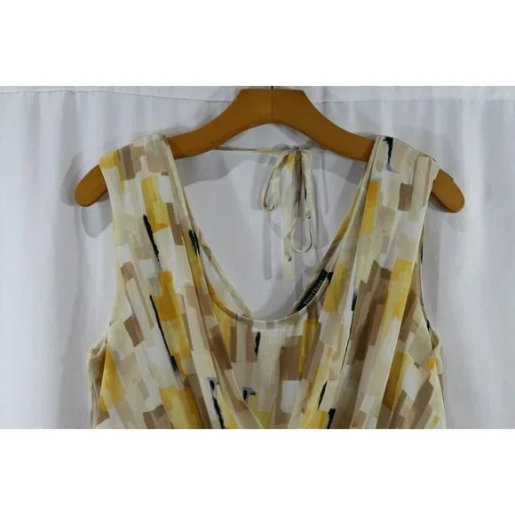 White House Black Market Womens Yellow Multicolor Sleeveless Dress 8 - Picture 2 of 6